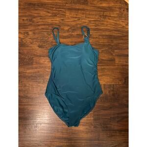 Beyond Control Textured Solids Novelty Ring One Piece swimsuit Green Sz:14